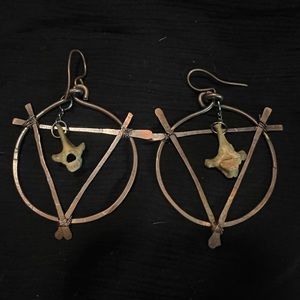 Feral Hag bronze bone earrings